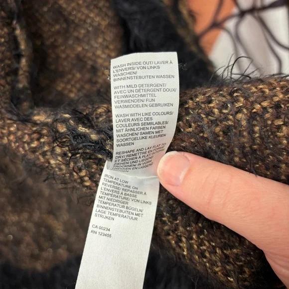 Lord & Taylor leopard print long open front cardigan, small - Picture 9 of 10